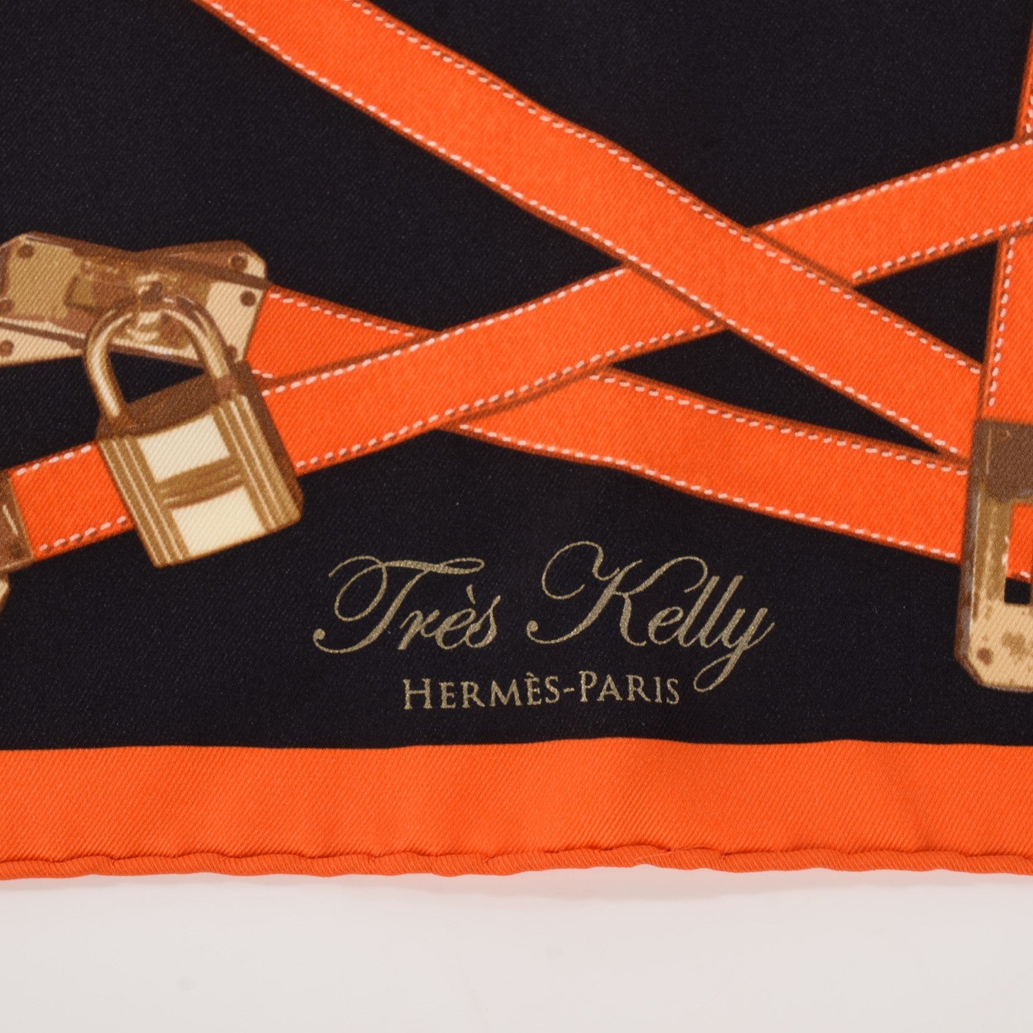 Hermes Silk Tres Kelly Scarf 70 Orange 5 of 5