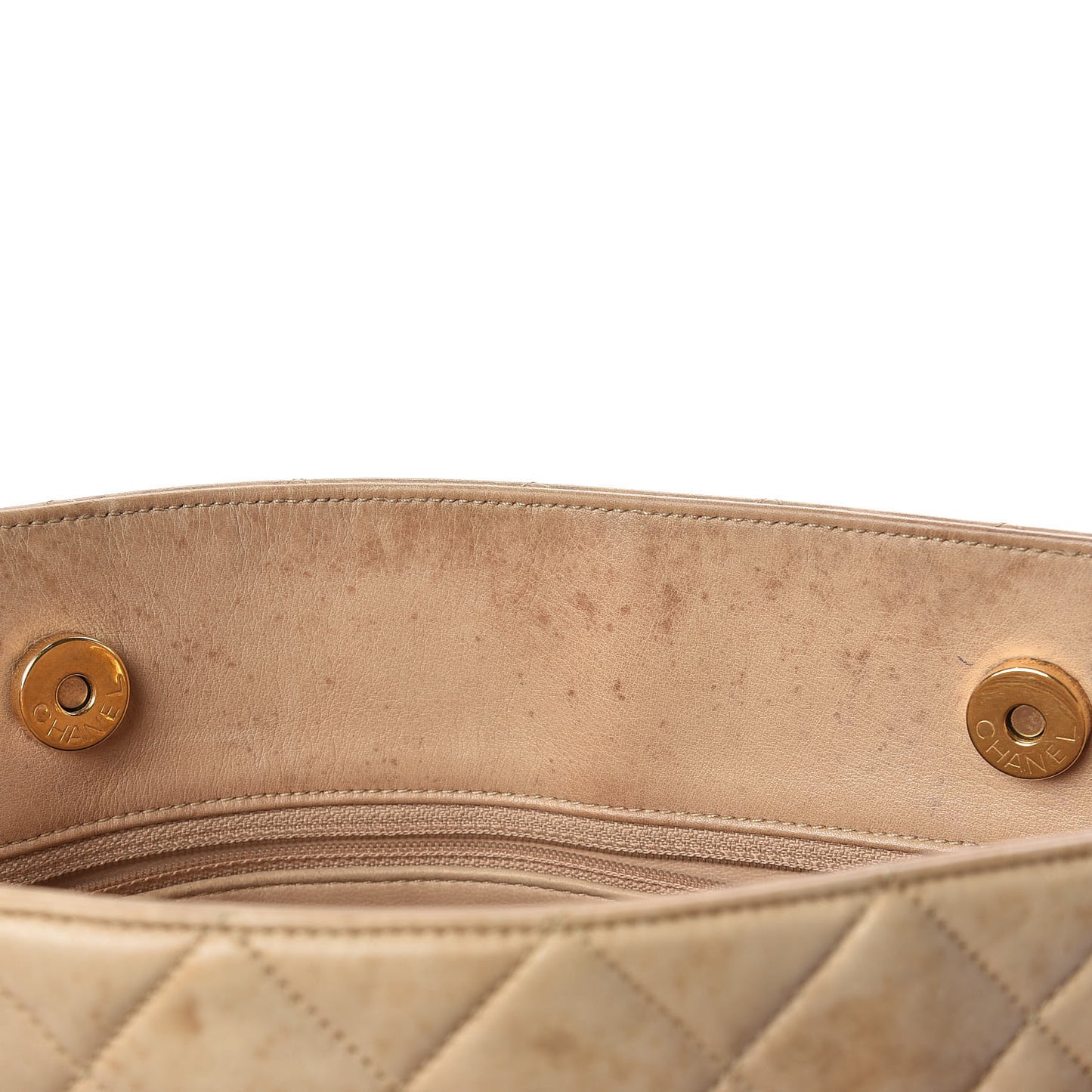 Lambskin Quilted Shopping Tote Beige