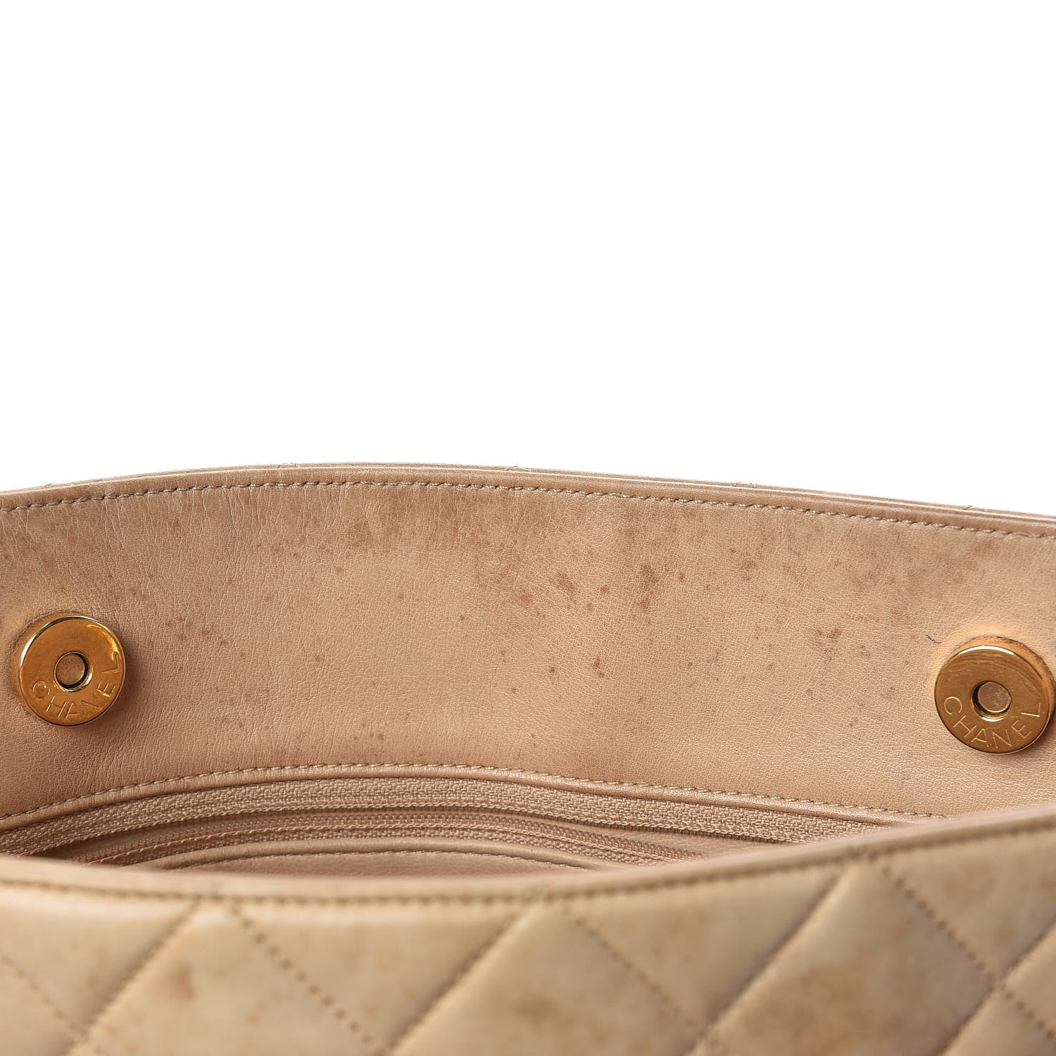 Chanel Lambskin Quilted Shopping Tote Beige 9 of 17