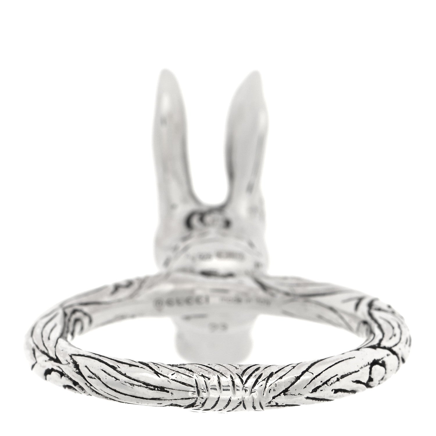 Gucci Sterling Silver Anger Forest Rabbit Head Ring 63 10.5 3 of 6