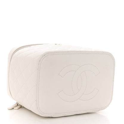 Chanel Caviar Quilted Large Vanity Pouch White 4 of 10