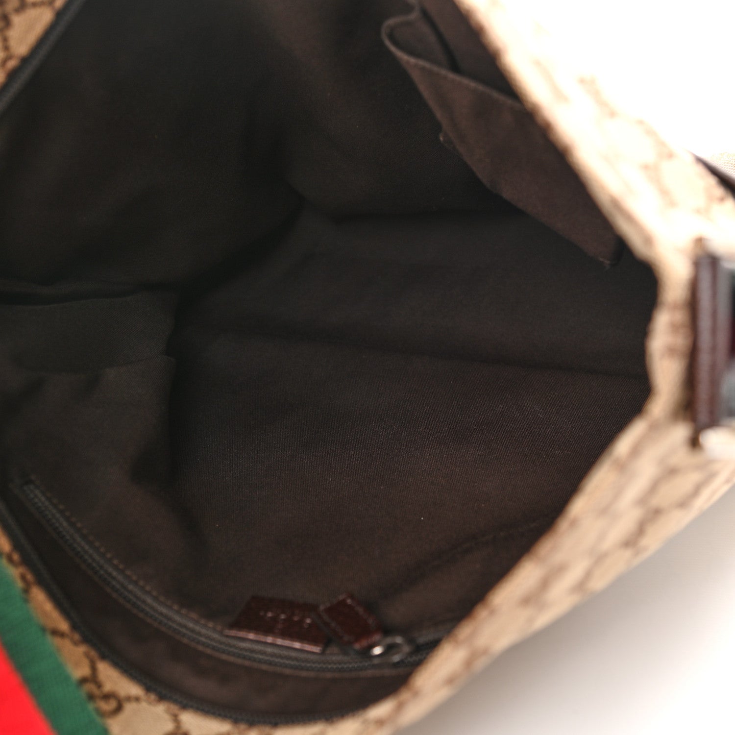 Gucci Monogram Web Medium Flat Messenger Bag Brown 5 of 10
