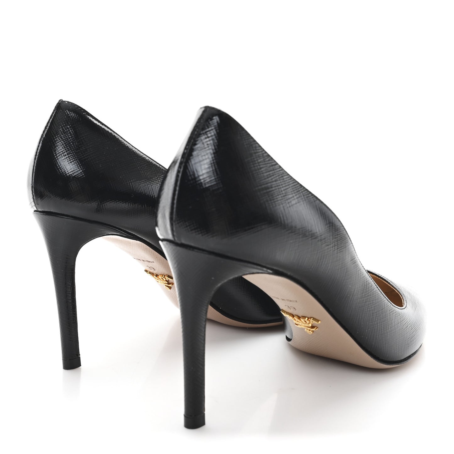 Saffiano Patent Pumps 39 Black