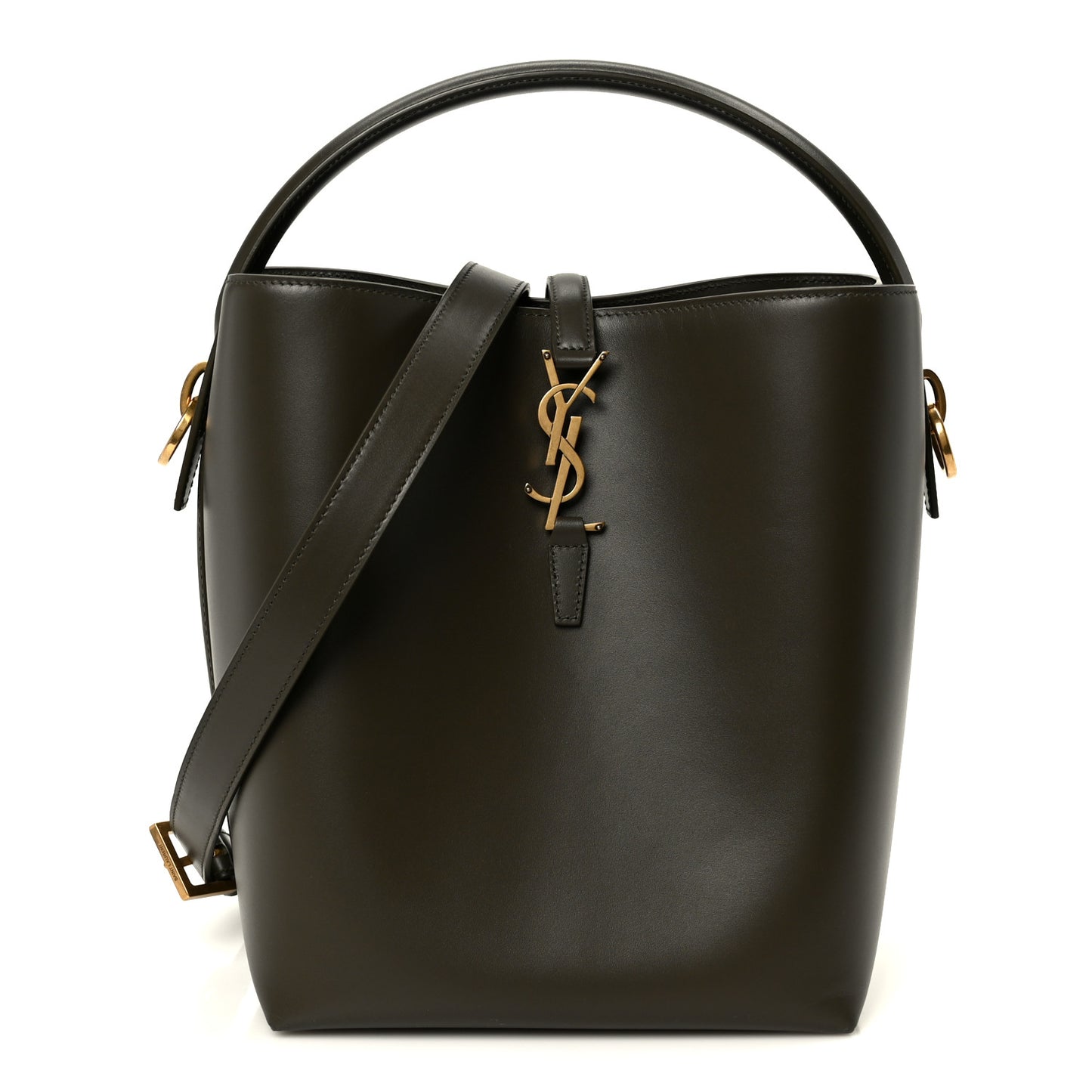 Shiny Calfskin Le 37 Bucket Bag Arabica