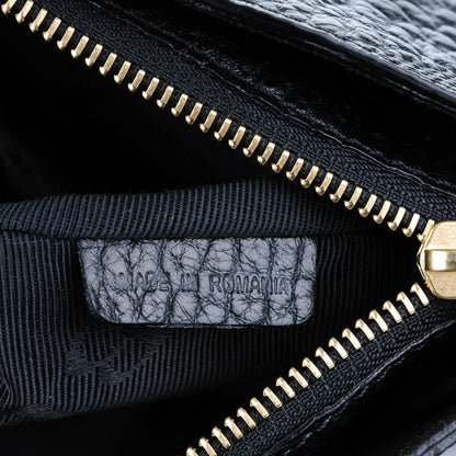 Burberry Signature Grain Calfskin Check Embossed Small Chichester Crossbody Clutch Bag Black 8 of 9