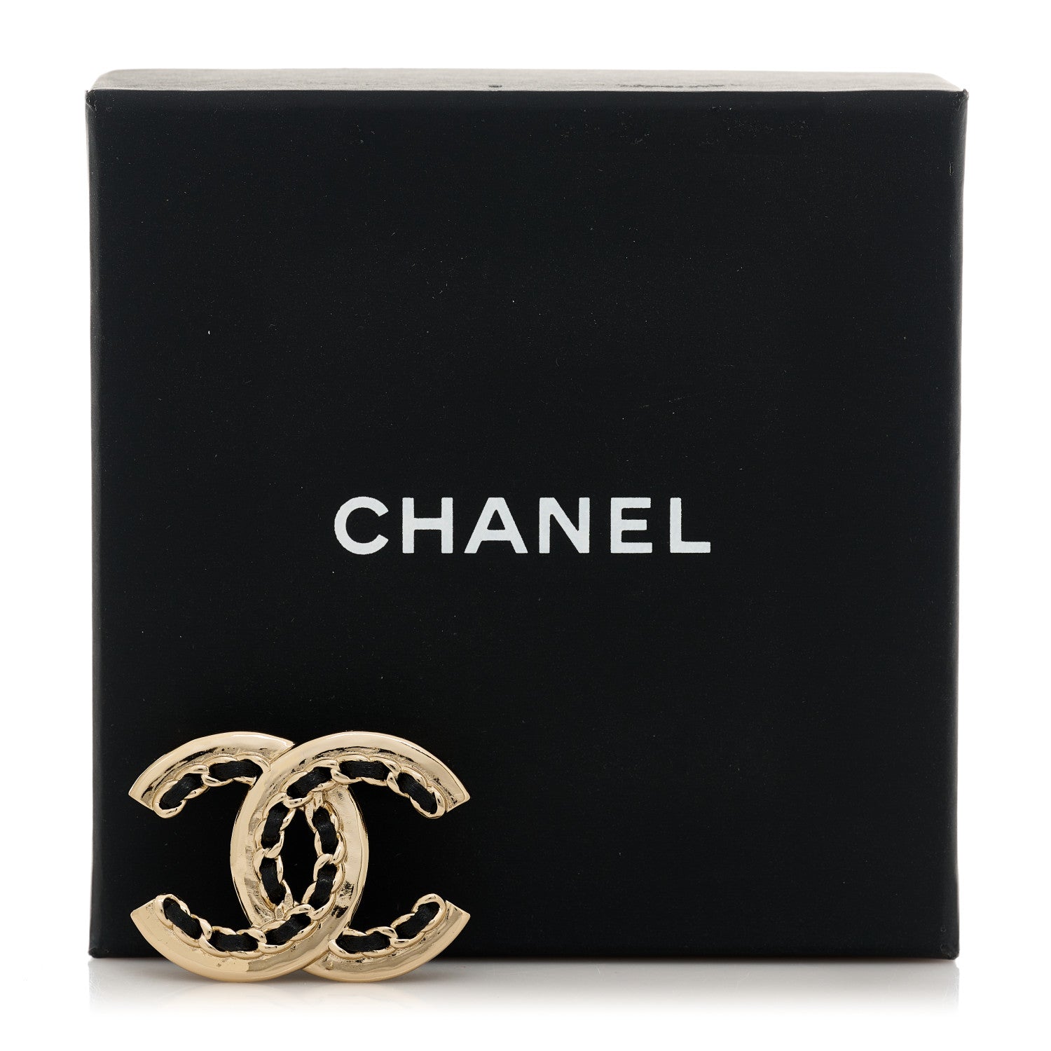 Chanel Lambskin Chain CC Chain Brooch Black Gold 5 of 5