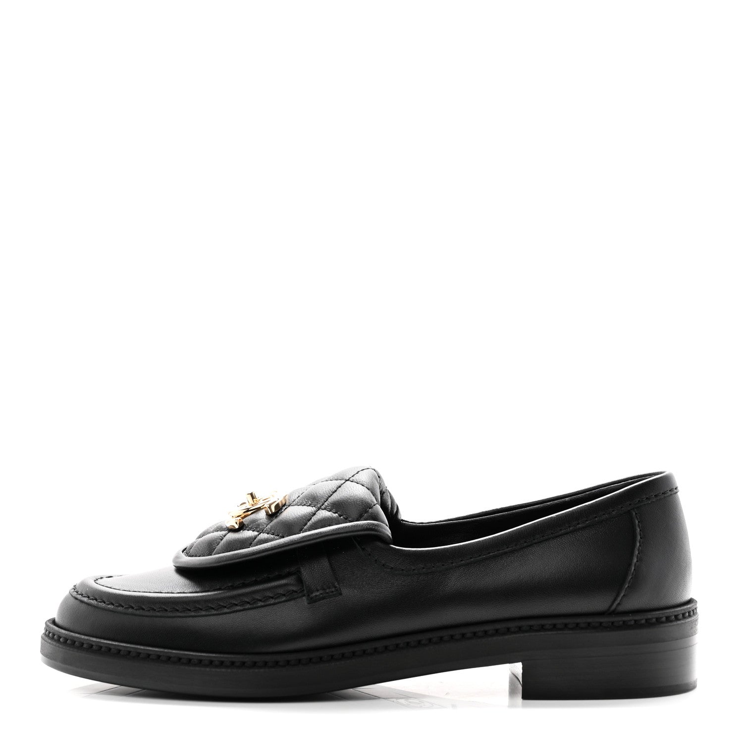 Chanel Lambskin Quilted CC Turnlock Loafers 37 Black 1 of 12