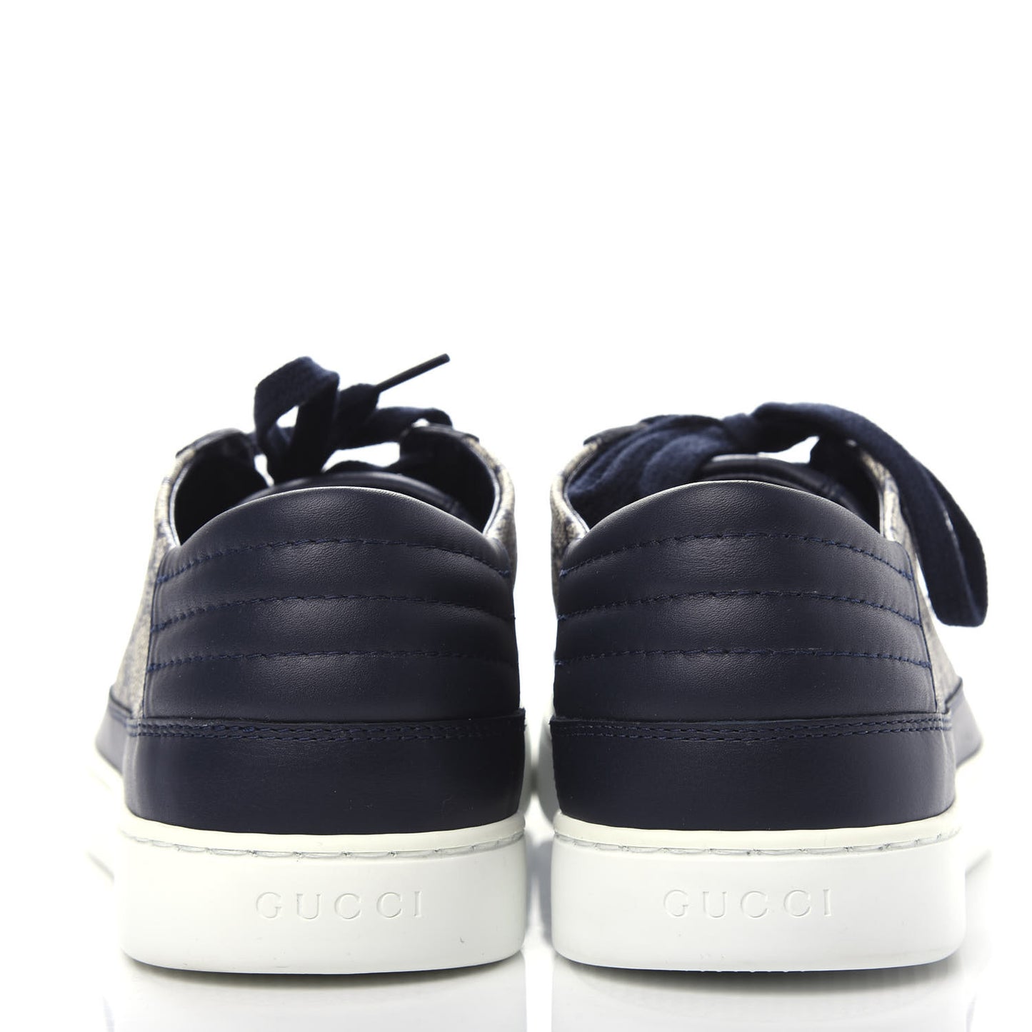 GG Supreme Monogram Calfskin Mens Low Top Sneakers 8.5 Blue Beige