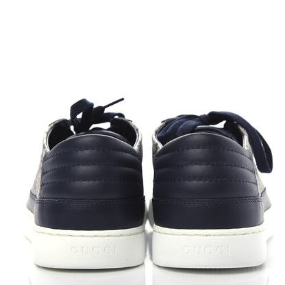 Gucci GG Supreme Monogram Calfskin Mens Low Top Sneakers 8.5 Blue Beige 7 of 11