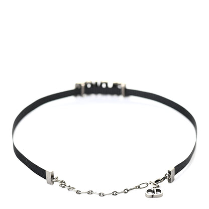 Christian Dior Grosgrain Ribbon Turquoise J'Adior Logo Choker Necklace Black 3 of 6