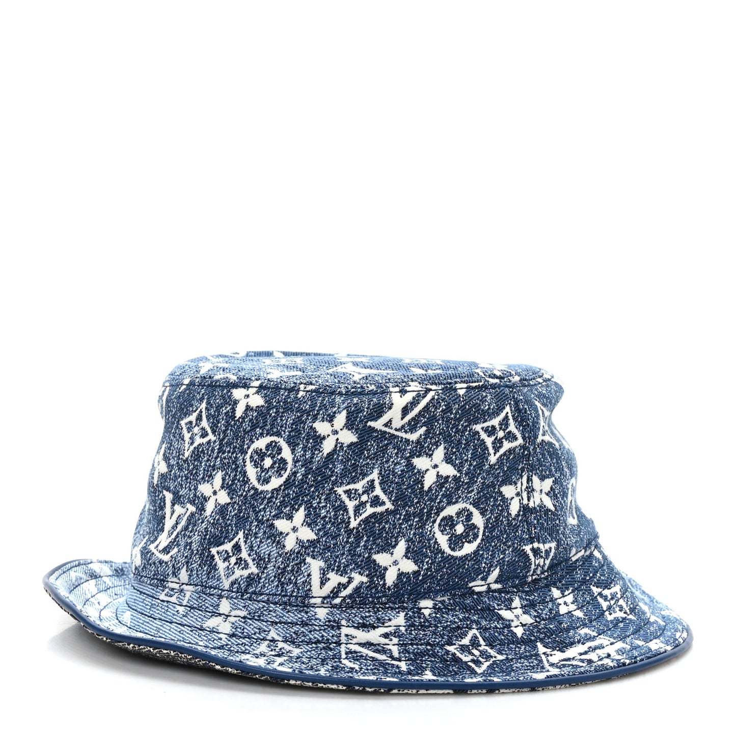 Monogram Denim Jacquard Bob Bucket Hat M Blue