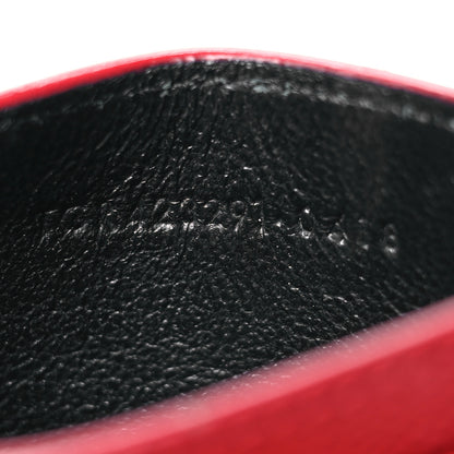 Saint Laurent Grain De Poudre Matelasse Chevron Monogram Credit Card Case Rouge Eros 7 of 15