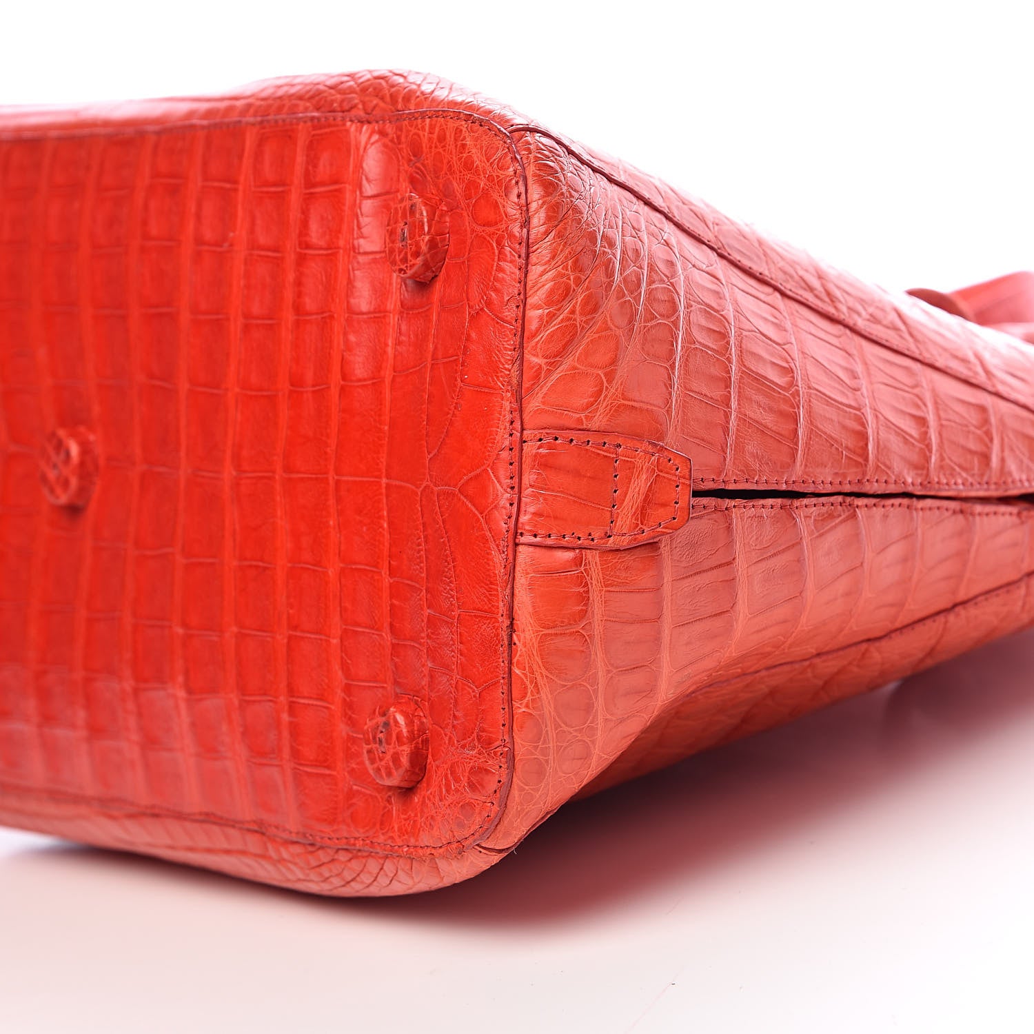 Nancy Gonzalez Crocodile Tote Coral 9 of 10