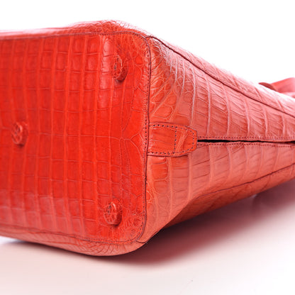 Nancy Gonzalez Crocodile Tote Coral 9 of 10