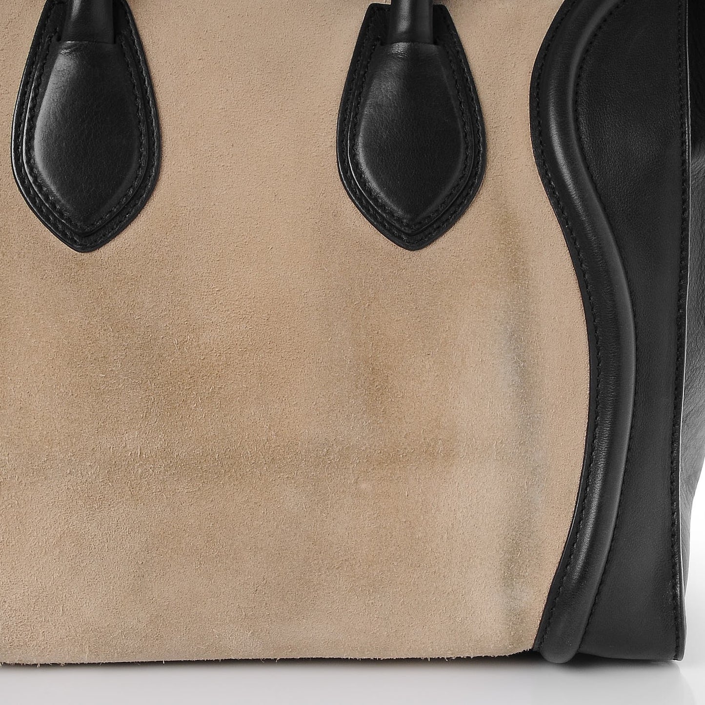 Smooth Calfskin Suede Small Luggage Cream