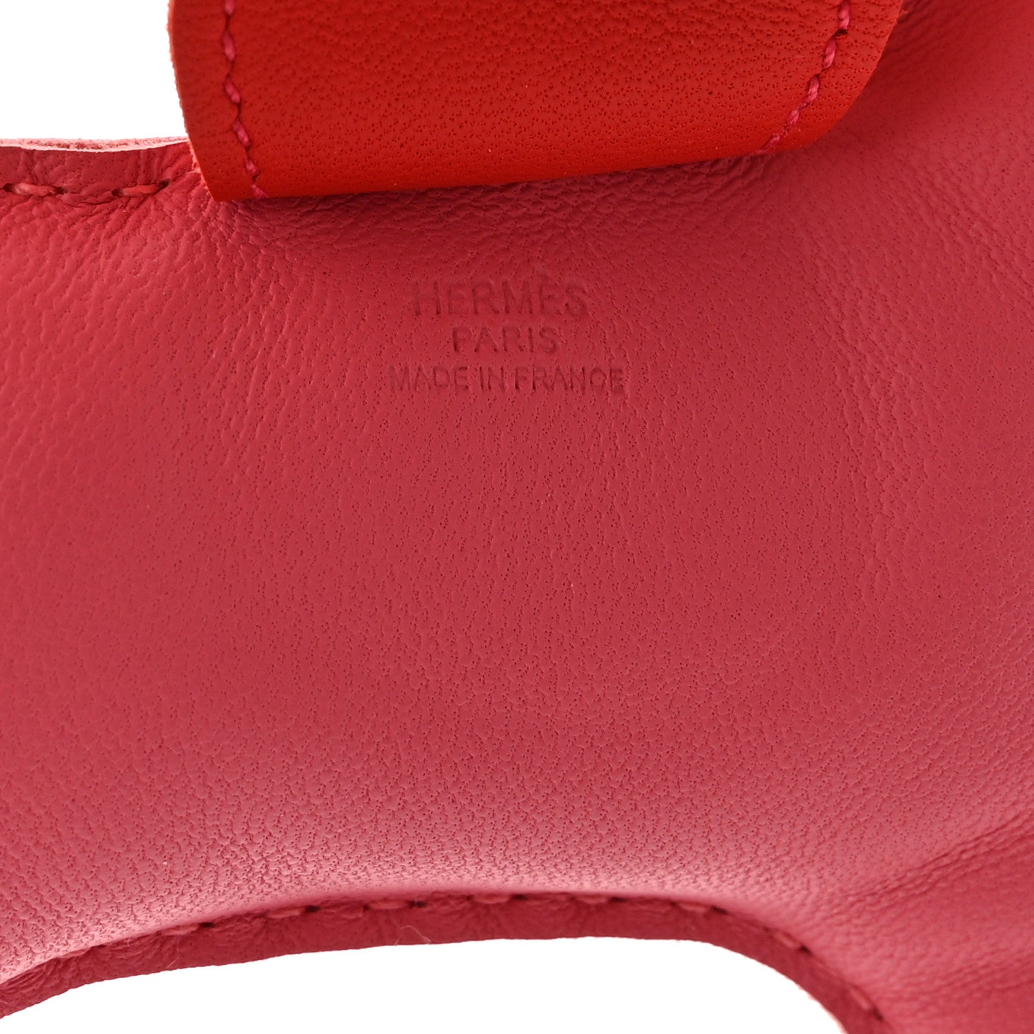 Hermes Milo Lambskin Grigri Rodeo Horse Bag Charm MM Rose Azalee Orange Poppy 3 of 6