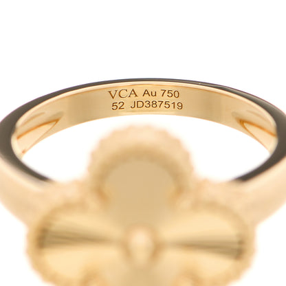 Van Cleef & Arpels 18K Yellow Gold Guilloche Vintage Alhambra Ring 52 6 3 of 4