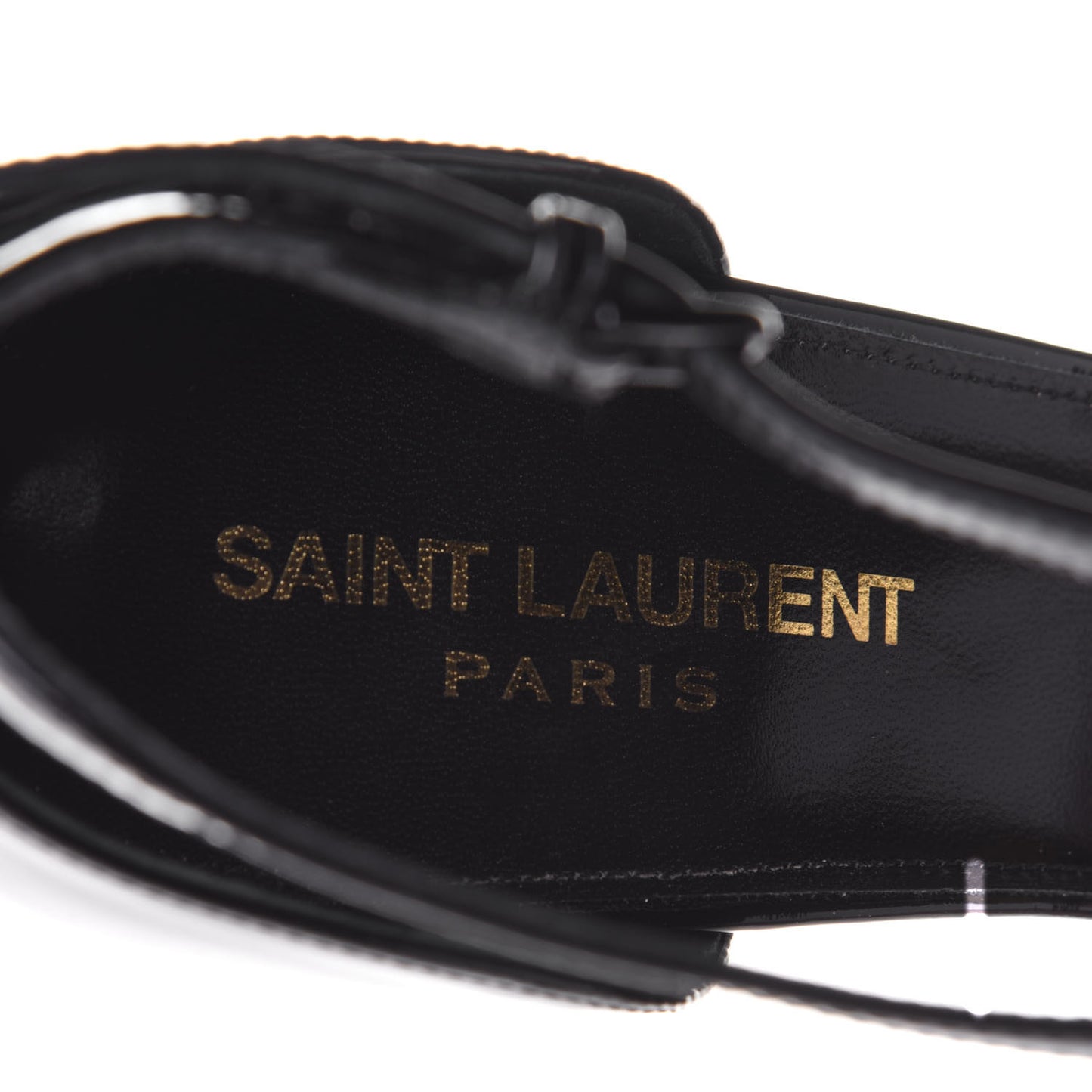 Patent Calfskin Opyum 110 Sandals 39 Black Gold