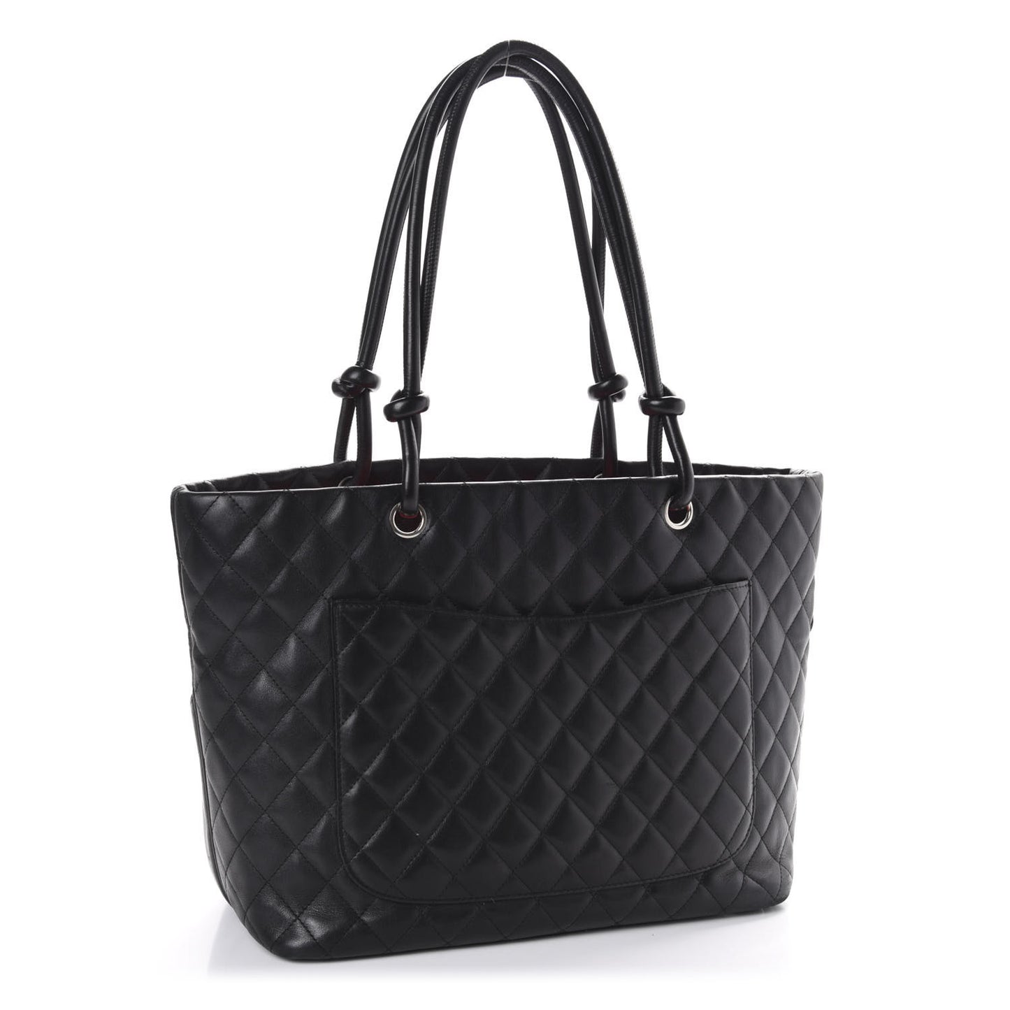Calfskin Quilted Large Cambon Tote Black