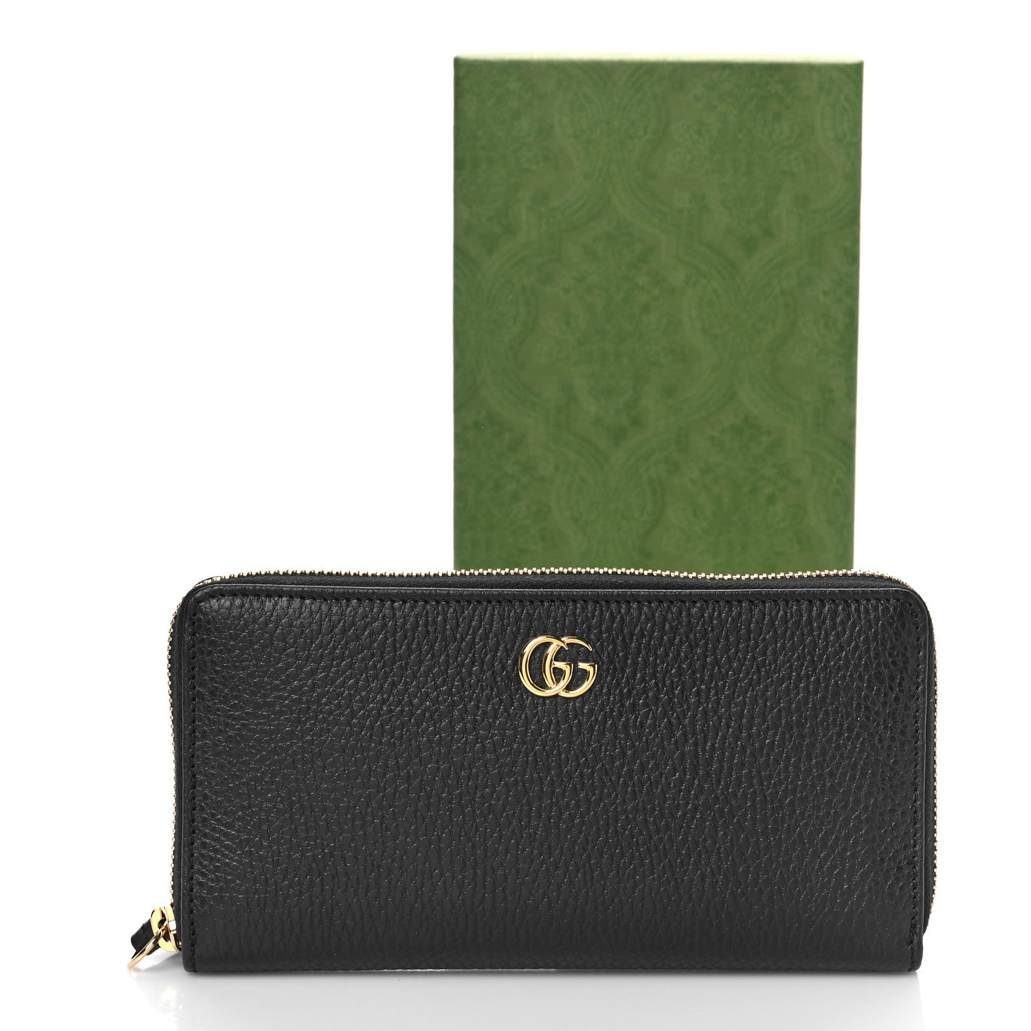 Gucci Dollar Calfskin GG Marmont Zip Around Wallet Black 9 of 9