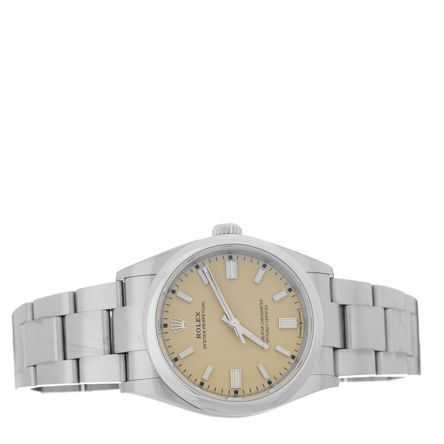 Rolex Stainless Steel 36mm Oyster Perpetual Watch Beige 126000 2 of 5