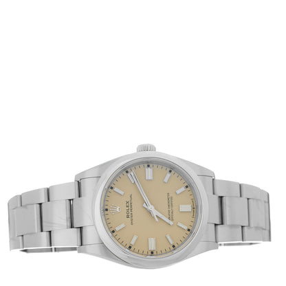 Rolex Stainless Steel 36mm Oyster Perpetual Watch Beige 126000 2 of 5