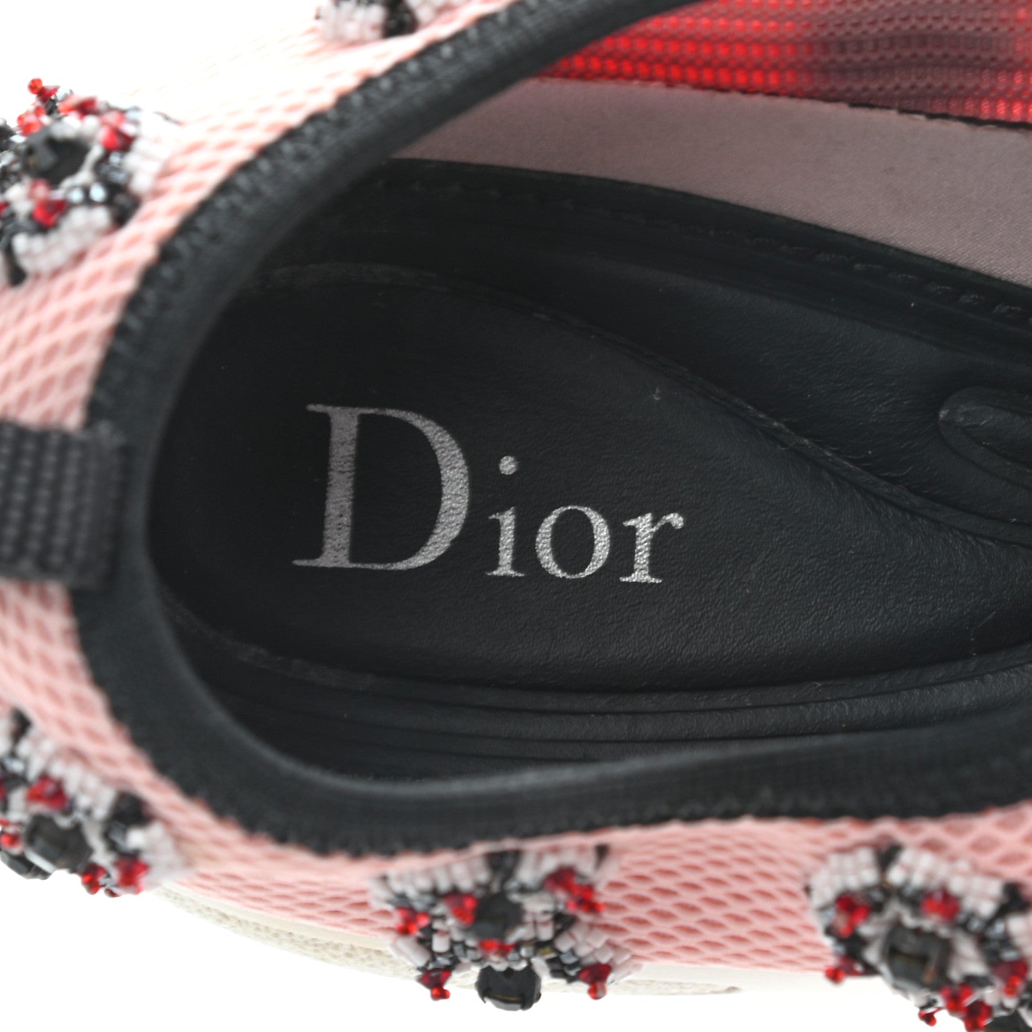 Christian Dior Technical Canvas Embellished Dior Fusion Sneakers 36 Pink Black 7 of 18