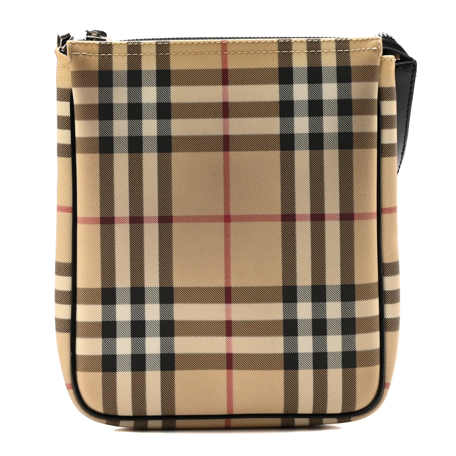 Burberry House Check Flat Crossbody Messenger Bag Black 1 of 9