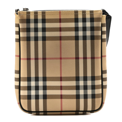 Burberry House Check Flat Crossbody Messenger Bag Black 1 of 9