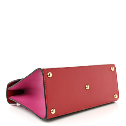 Gucci GG Supreme Monogram Calfskin Small Padlock Top Handle Bag Beige Hibiscus Red New Rosette 3 of 10