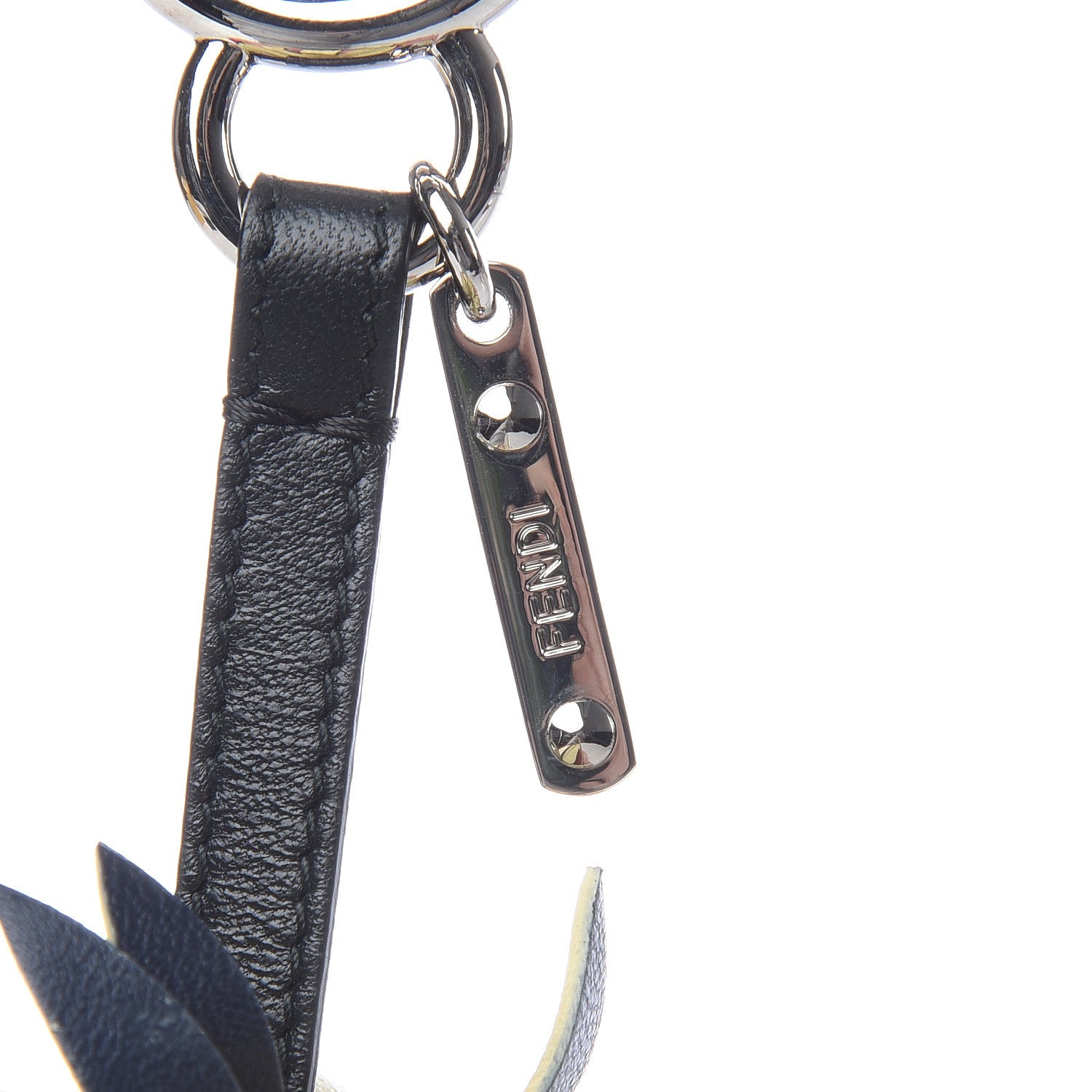 Fendi Fox Rabbit Fur Nappa Pineapple Bag Charm Rosa Scuro Banana Multicolor 3 of 6
