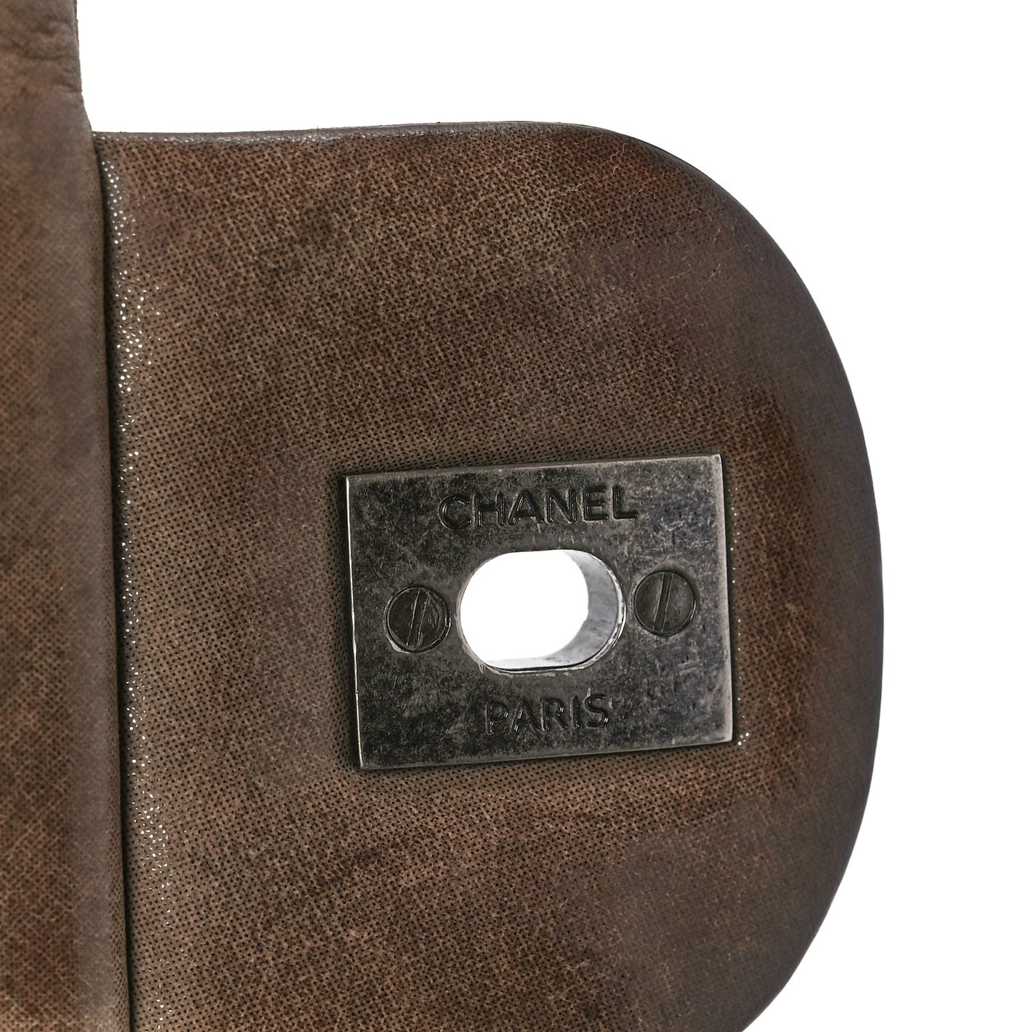 Iridescent Calfskin In The Mix Jumbo Flap Khaki