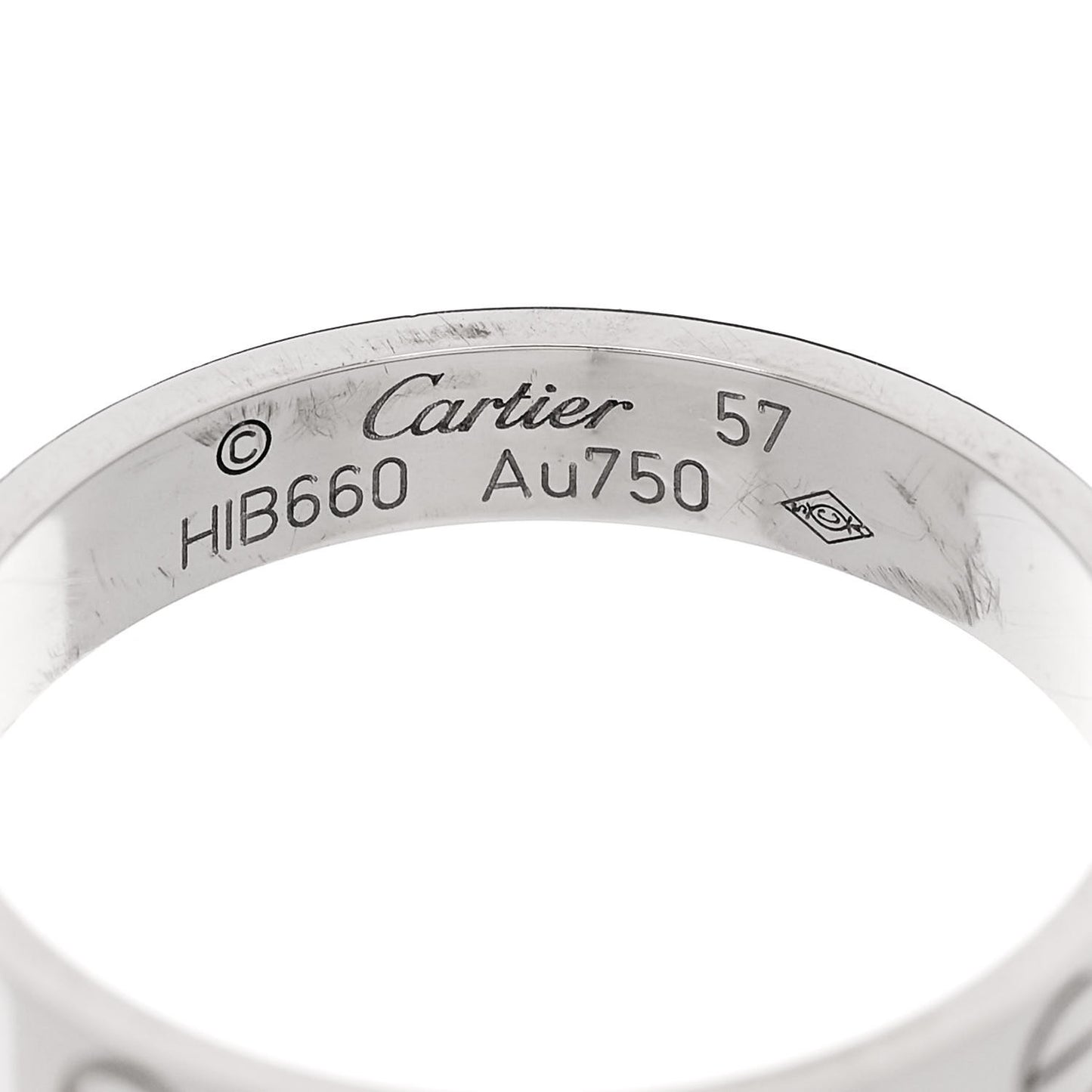 18K White Gold 3.5mm LOVE Wedding Band Ring 57 8