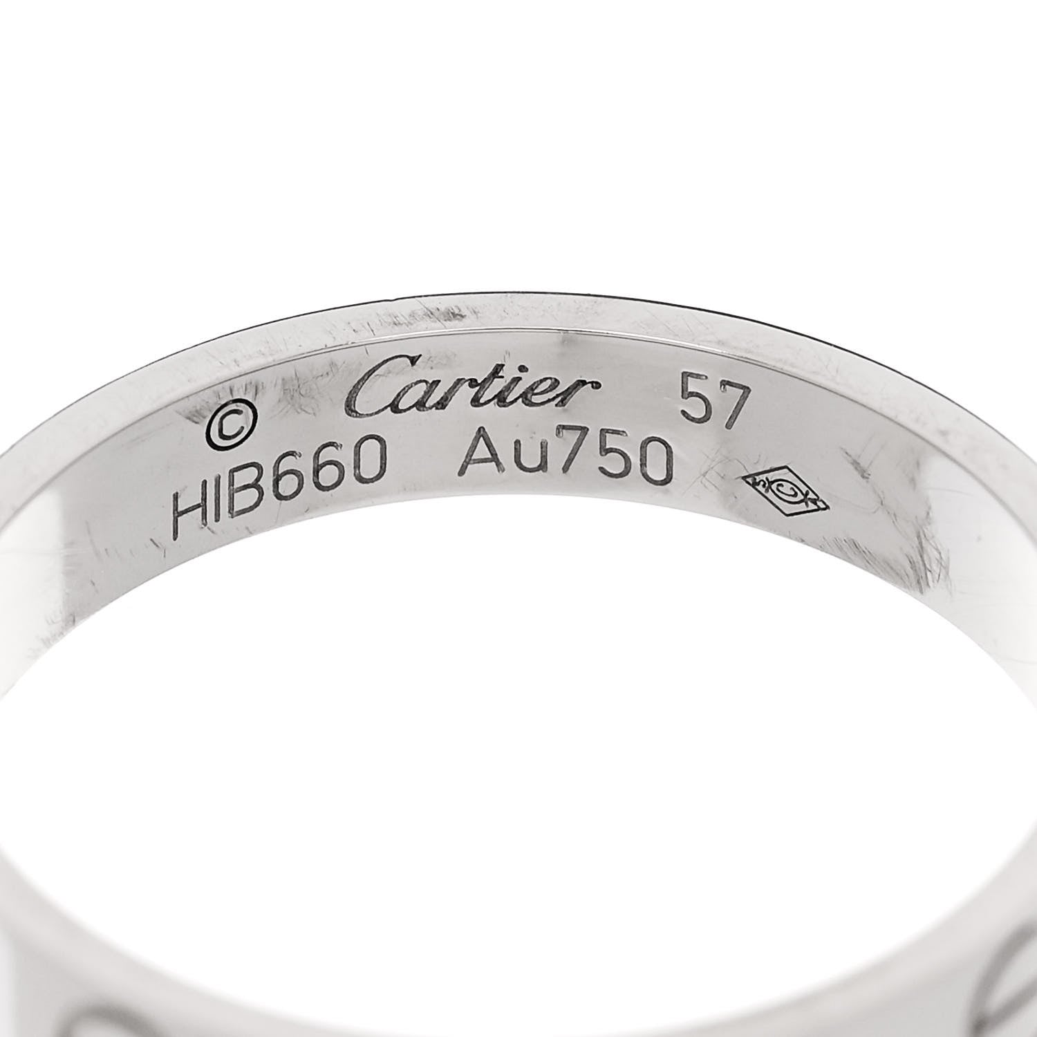 Cartier 18K White Gold 3.5mm LOVE Wedding Band Ring 57 8 5 of 6