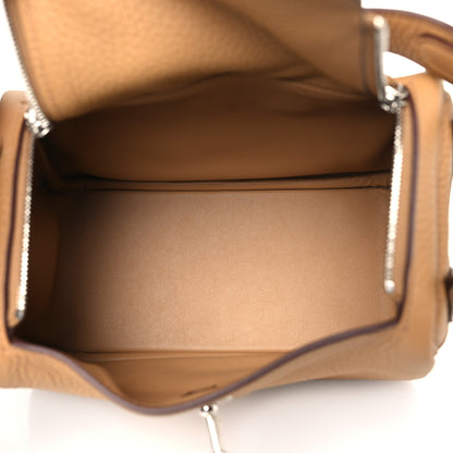 Hermes Taurillon Clemence Mini Lindy 20 Biscuit 5 of 11
