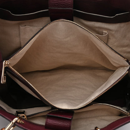 Gucci Calfskin Large Bamboo Shopper Tote Burgundy 5 of 9