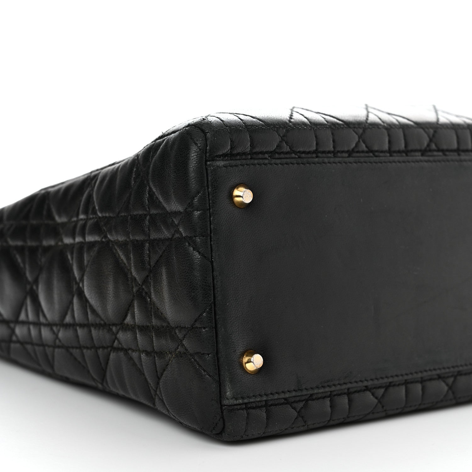 Christian Dior Lambskin Cannage Medium Lady Dior Black 9 of 15