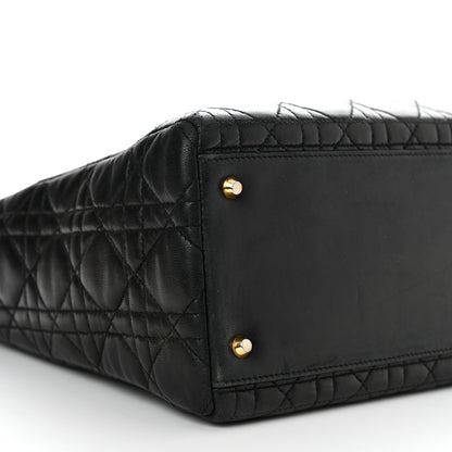 Christian Dior Lambskin Cannage Medium Lady Dior Black 9 of 15