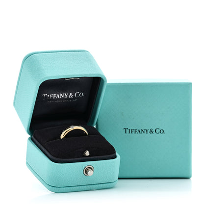 Tiffany 18K Yellow Gold Platinum Diamond 4mm Etoile Band Ring 48 4.5 6 of 6