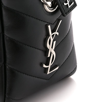 Saint Laurent Calfskin Y Quilted Monogram Small Loulou Bowling Bag Black 7 of 10