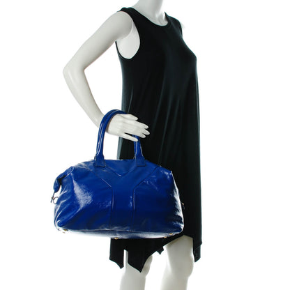 Saint Laurent Textured Patent Medium Easy Sac Majorelle Blue 4 of 11