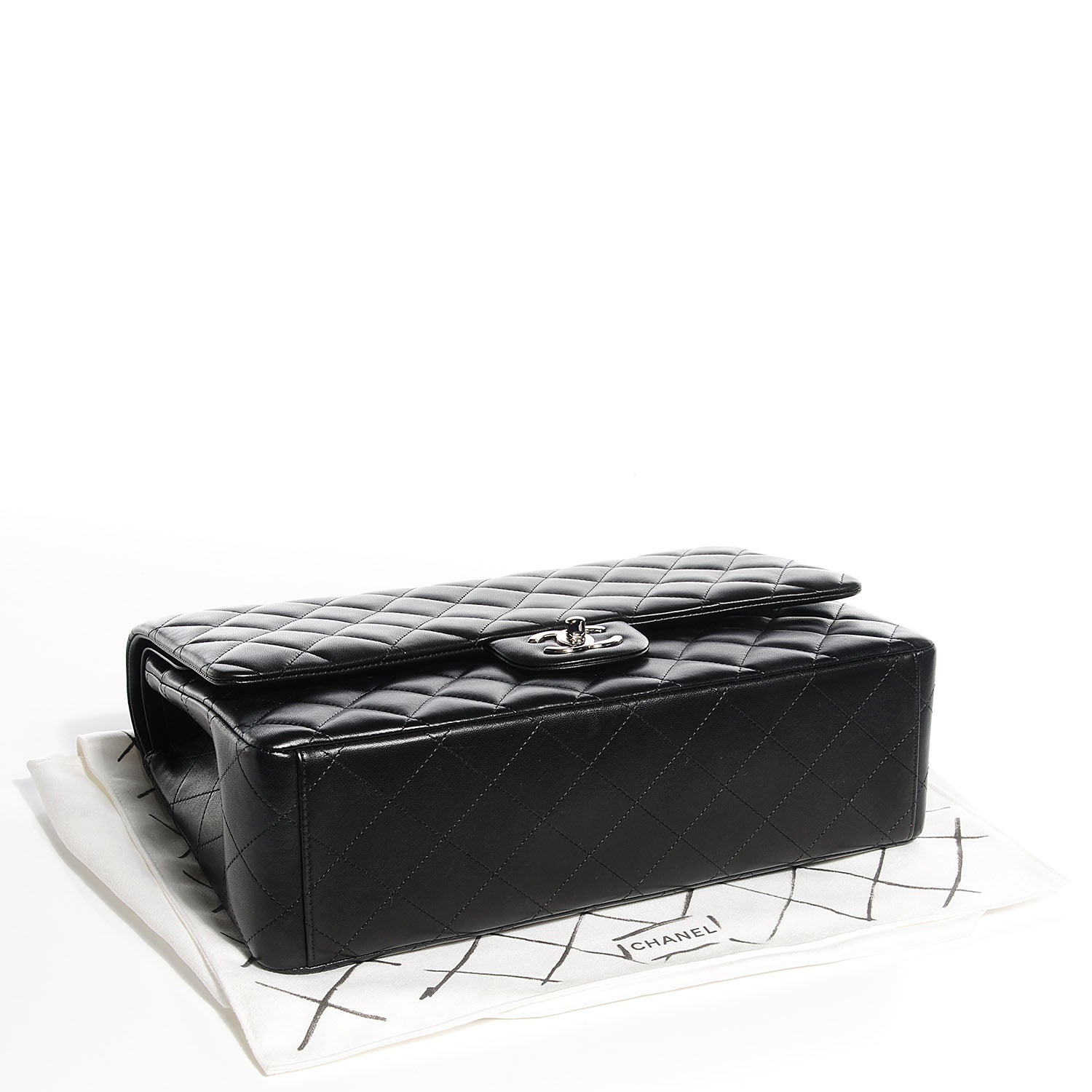 Chanel Lambskin Quilted Maxi Double Flap Black 4 of 10