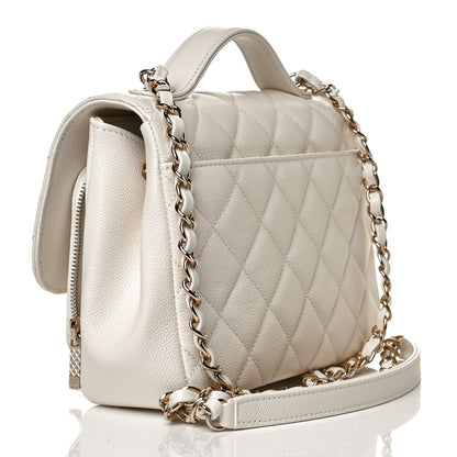 Chanel Caviar Quilted Medium Business Affinity Flap White 3 of 11