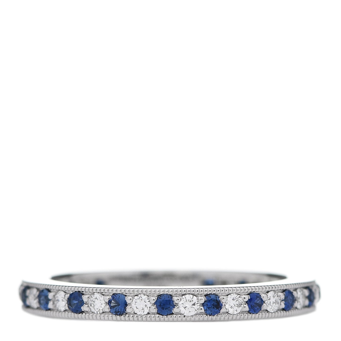 Platinum Diamond Blue Sapphire Legacy Band Ring 53 6.25