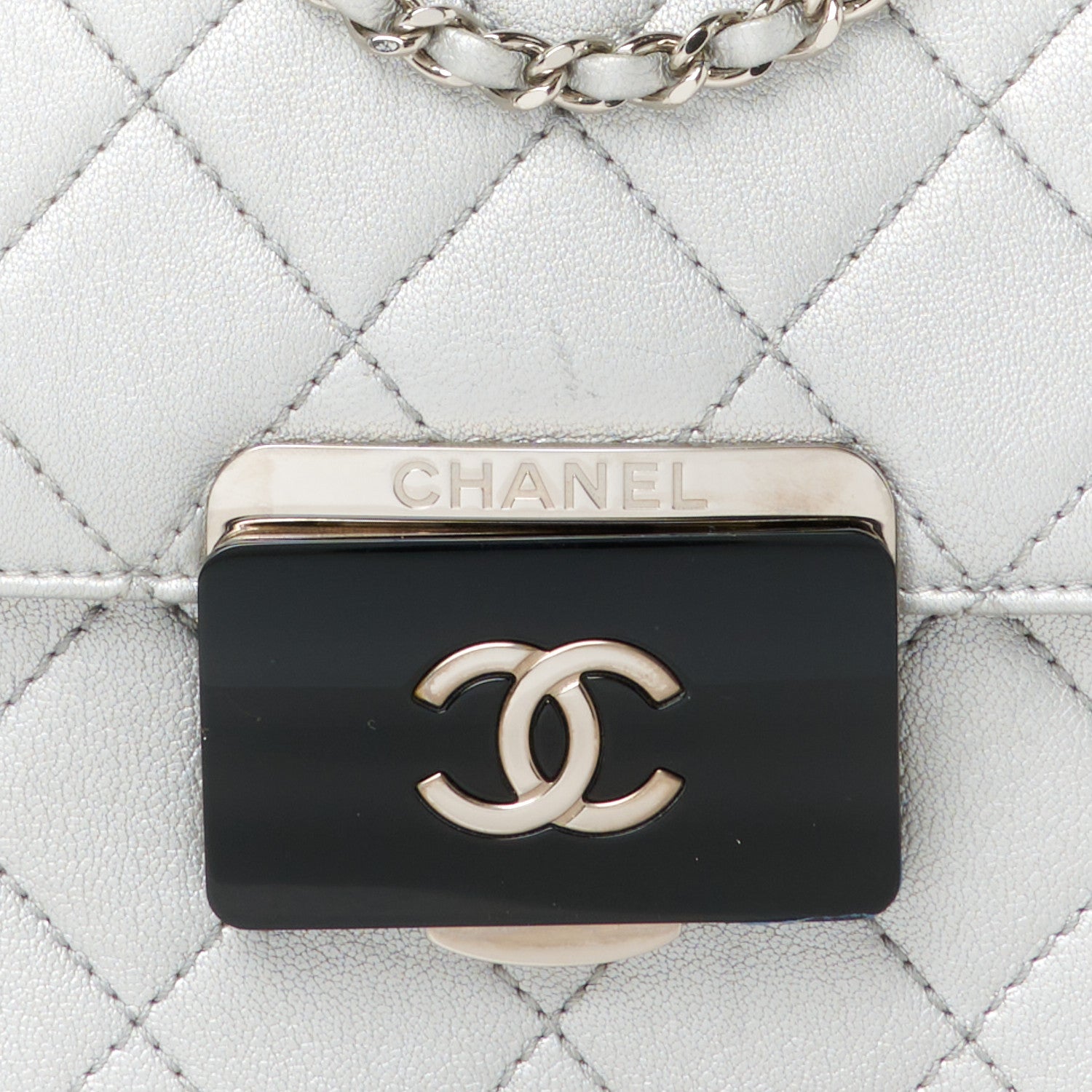 Chanel Metallic Sheepskin Quilted Beauty Lock Flap Silver 8 of 11