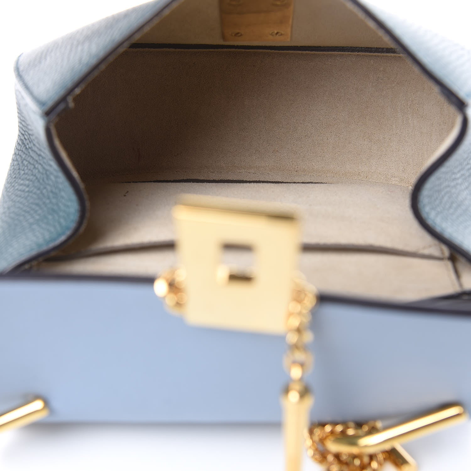 Chloe Grained Calfskin Lambskin Mini Bi-Color Drew Shoulder Bag Cloudy Blue 5 of 12