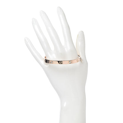 Cartier 18K Pink Gold 4 Diamond LOVE Bracelet 18 2 of 8
