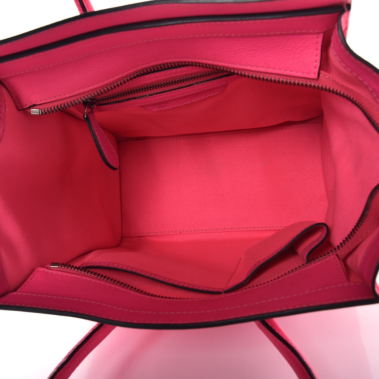 Celine Drummed Calfskin Micro Luggage Fluo Pink 5 of 13
