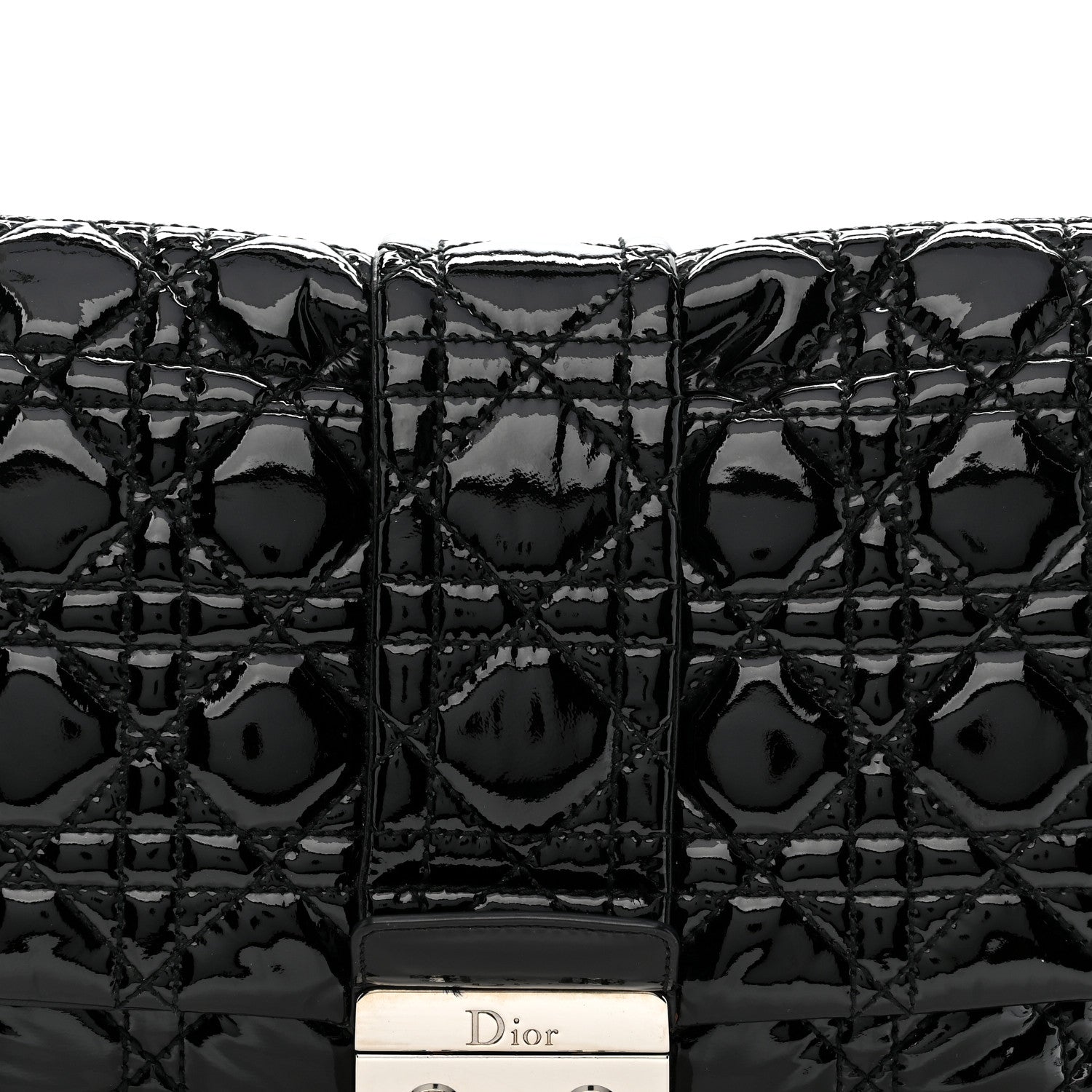 Christian Dior Patent Cannage New Lock Flap Black 10 of 12