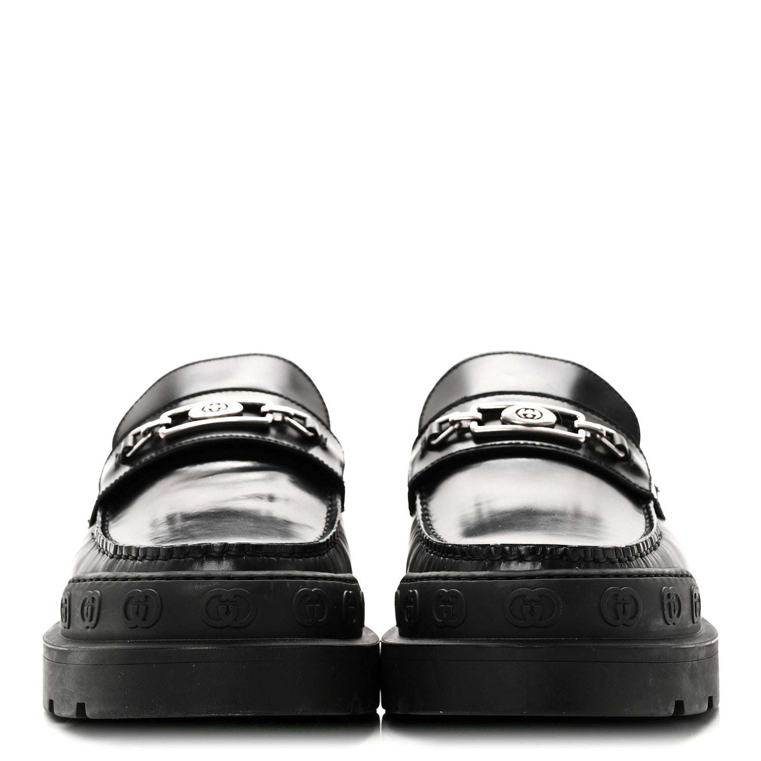 Gucci Sherlin Millennial Ribot Mens Platform Loafers 10 Black 3 of 9